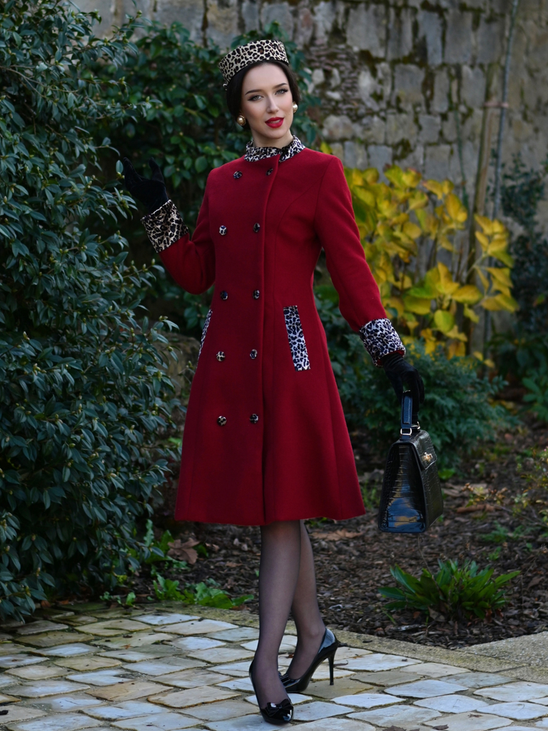 1950s Leopard Patchwork Button Coat - vintage fashion, retro style