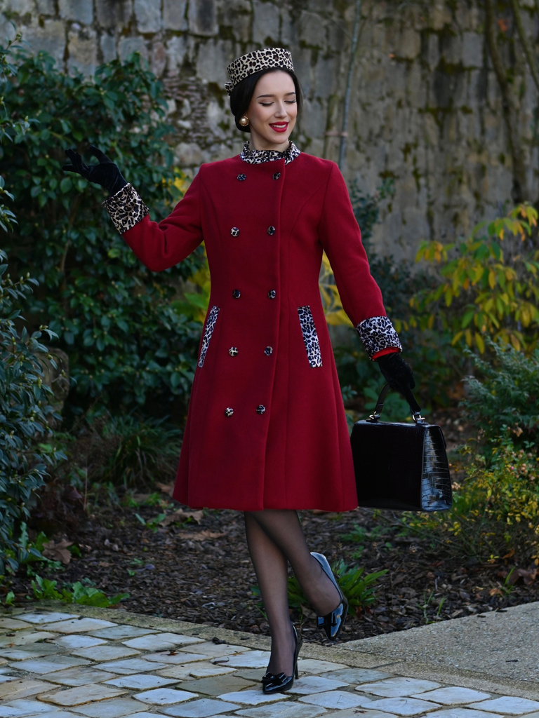 1950s Leopard Patchwork Button Coat - vintage fashion, retro style