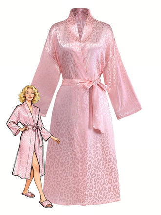 1950s Leopard Print Lace-Up Robe - vintage fashion, retro style
