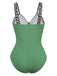 1950s Leopard V-Neck One Piece Swimsuit - vintage swimsuit, pin-up style