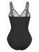 1950s Leopard V-Neck One Piece Swimsuit - vintage swimsuit, pin-up style