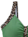 1950s Leopard V-Neck One Piece Swimsuit - vintage swimsuit, pin-up style