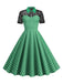1950s Mesh Patchwork Polka Dot Dress — a 1950s silhouette that turns sidewalks into runways