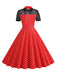1950s Mesh Patchwork Polka Dot Dress — the kind of 1950s dress that makes strangers smile