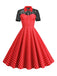She slips into this 1950s Mesh Patchwork Polka Dot Dress and suddenly it's a 1950s daydream