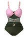 This 1950s Metal Button Hollow One-Piece Swimsuit carries 1950s vacation dreams in every stitch