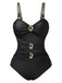 She's wearing 1950s Metal Button Hollow One-Piece Swimsuit and the whole beach remembers the 1950s