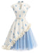 [Pre-Sale] Light Blue Grey 1950s Vintage Polka Dot Halter Dress 3