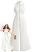 White 1950s Halter Vintage Classic Jumpsuit 3