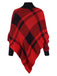 1950s Mock Neck Plaid Knit Poncho Sweater, vintage fashion, retro style - perfect for women who love vintage and retro fashion