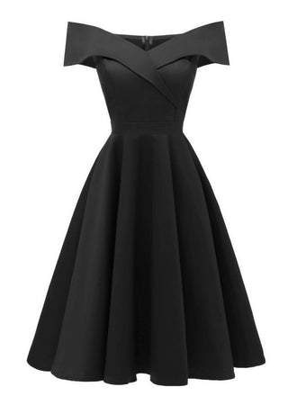 1950s Off Shoulder Swing Dress: timeless style reimagined