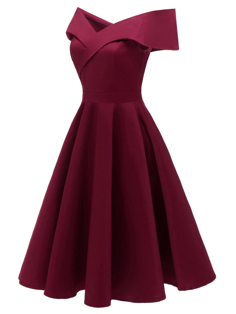 1950s Off Shoulder Swing Dress | Retro Stage 1950s Off Shoulder Swing Dress | Retro Stage