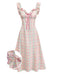 1950s Pastel Plaid Ruffled Bow Sweetheart Neck Swing Dress, vintage dress, retro fashion, rockabilly, pin-up fashion, women, elegant