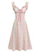 1950s Pastel Plaid Ruffled Bow Sweetheart Neck Swing Dress, vintage dress, retro fashion, rockabilly, pin-up fashion, women, elegant