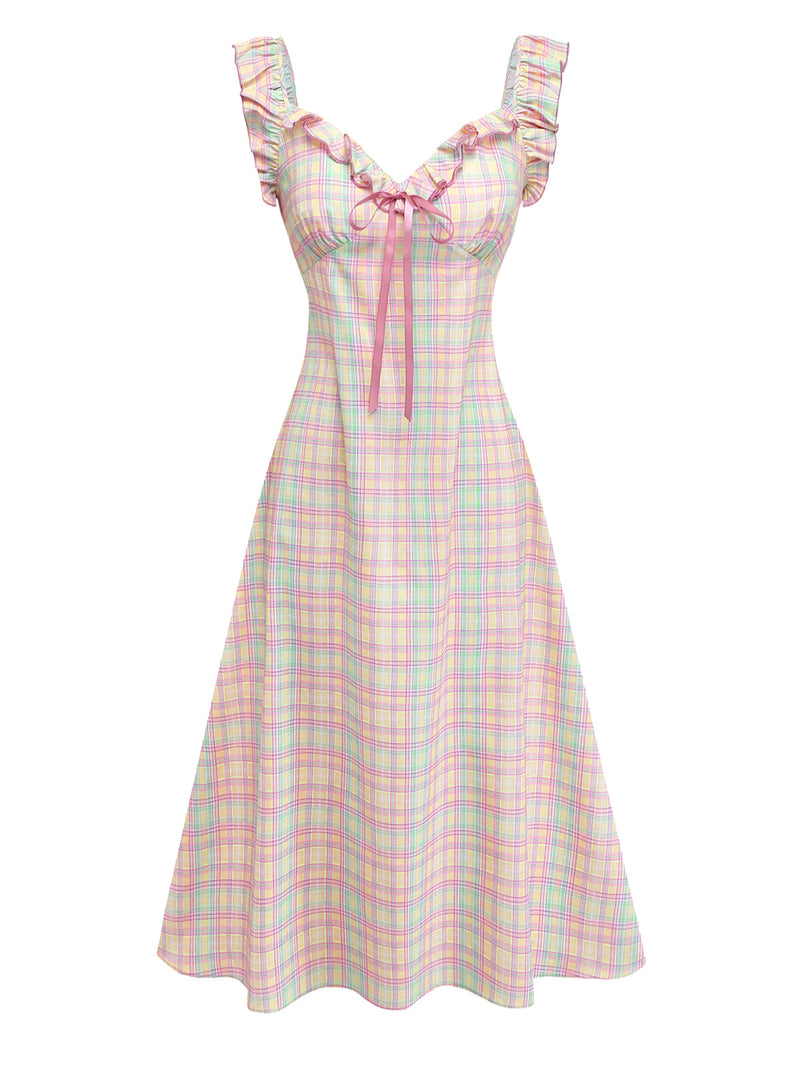 strapless open back dress Ribbon Romance White Multi Bow Pleated Tennis Dress main image 1