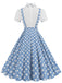 1950s Patchwork Lapel Collar Suspender Dress: where 1950s romance meets her modern spirit
