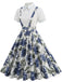 1950s Patchwork Lapel Collar Suspender Dress — the kind of 1950s dress that makes strangers smile