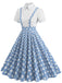 1950s Patchwork Lapel Collar Suspender Dress — the kind of 1950s dress that makes strangers smile
