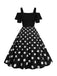 1950s Patchwork Polka Dot Strap Dress — a 1950s silhouette that turns sidewalks into runways