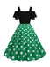 This 1950s Patchwork Polka Dot Strap Dress wraps her in 1950s elegance, one twirl at a time