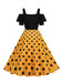 1950s Patchwork Polka Dot Strap Dress: where 1950s romance meets her modern spirit