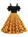 1950s Black Patchwork Polka Dot Strap Dress, vintage dress, retro fashion, rockabilly, pin-up fashion - perfect for women who love vintage and retro fashion