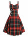 1950s Plaid Button Strap Swing Dress: timeless style reimagined