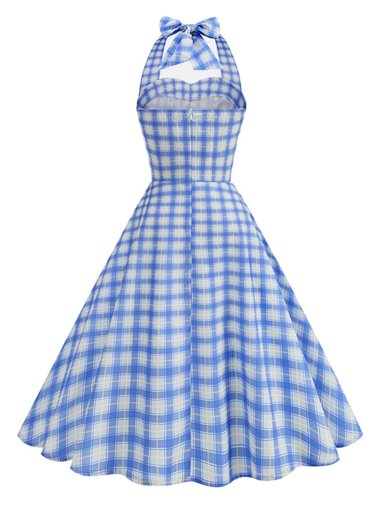 1950s Plaid Halter Sweetheart Neck Dress 1950s Plaid Halter Sweetheart Neck Dress