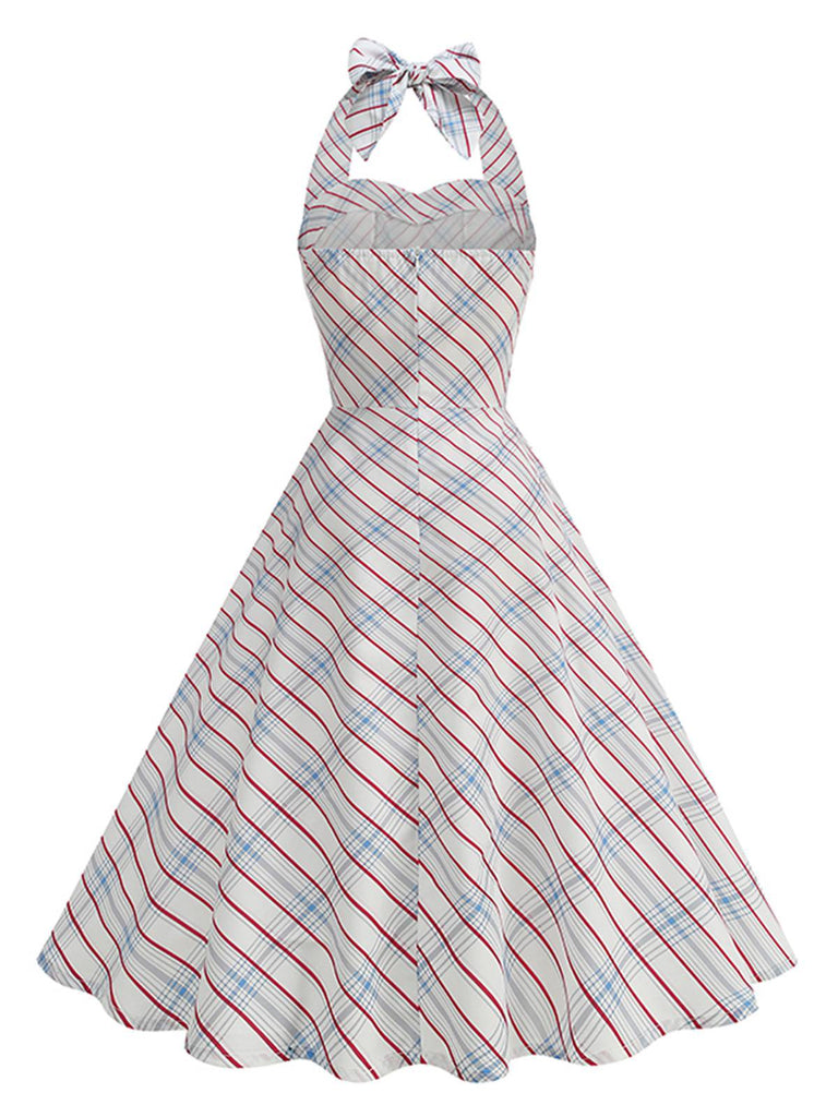 1950s Plaid Halter Sweetheart Neck Dress 1950s Plaid Halter Sweetheart Neck Dress