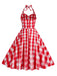 1950s Plaid Halter Swing Dress: where 1950s romance meets her modern spirit
