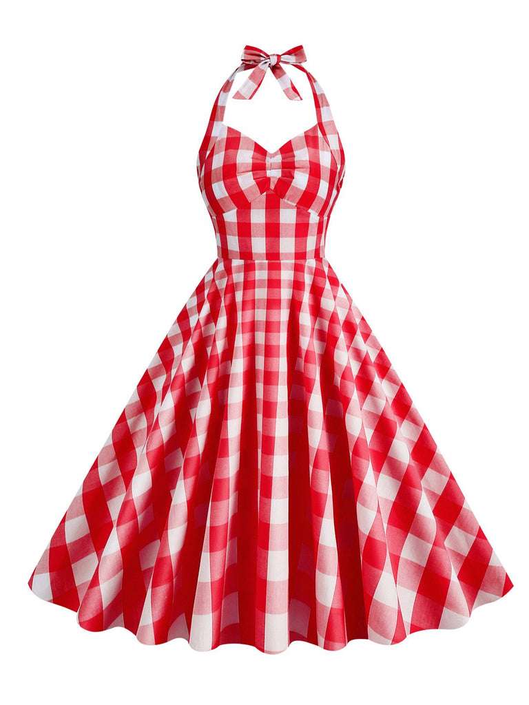 1950s Plaid Halter Swing Dress — vintage elegance for the modern woman