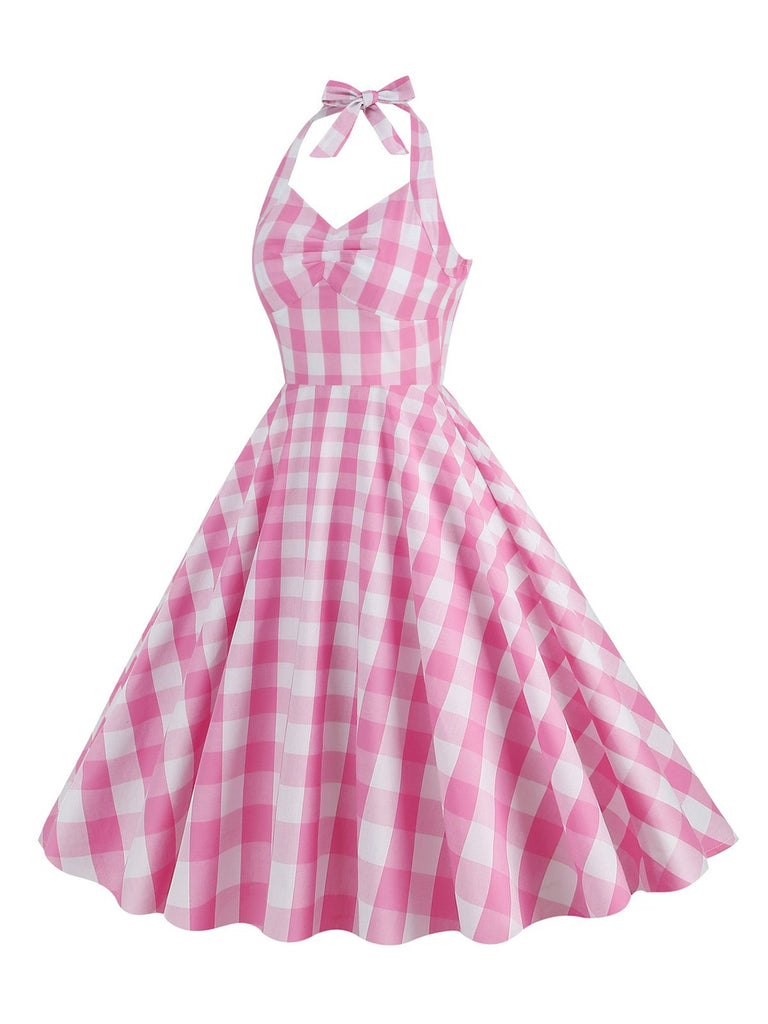 1950s Plaid Halter Swing Dress — vintage elegance for the modern woman