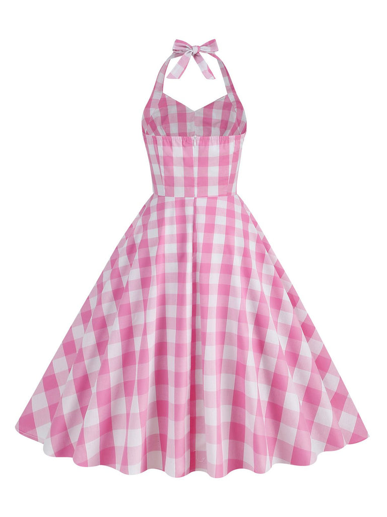 1950s Plaid Halter Swing Dress: timeless style reimagined