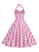 1950s Plaid Halter Swing Dress: timeless style reimagined