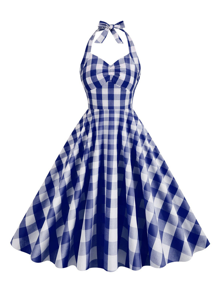 1950s Plaid Halter Swing Dress — vintage elegance for the modern woman