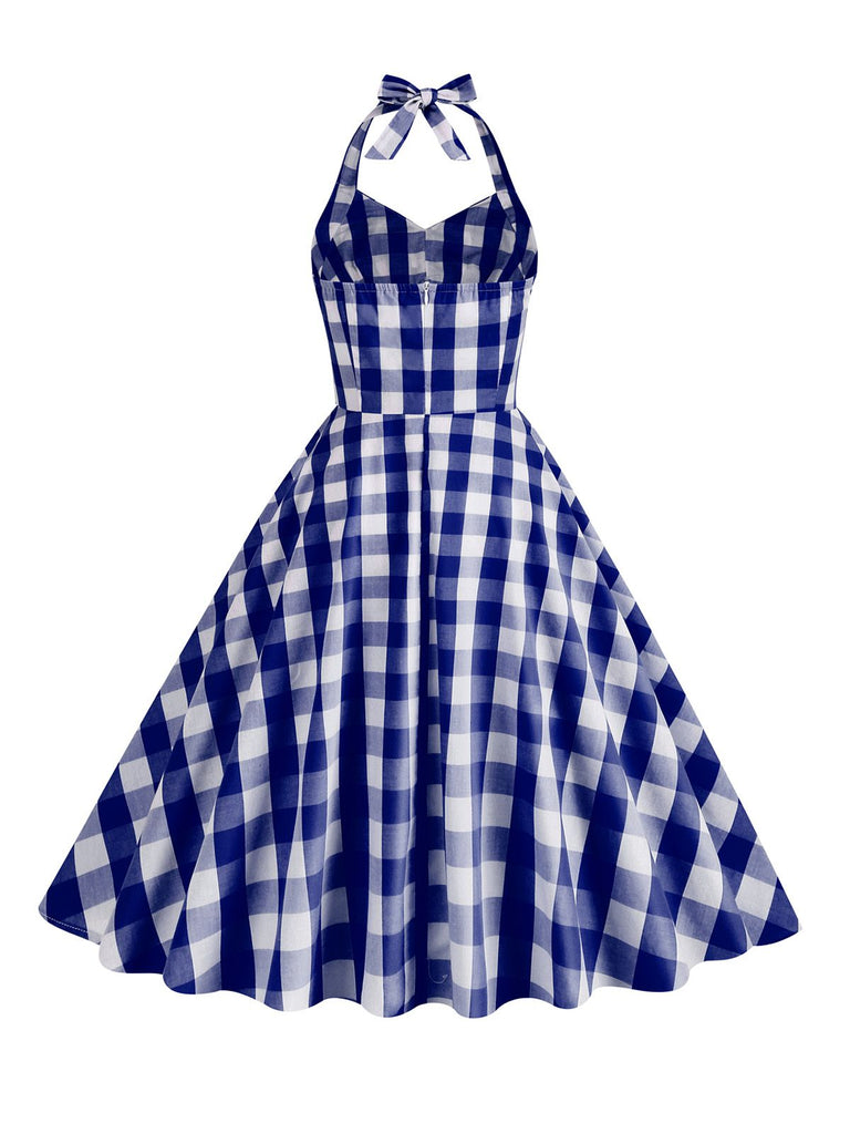 1950s Plaid Halter Swing Dress: timeless style reimagined