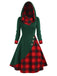 1950s Plaid Hooded Button Dress: timeless style reimagined