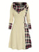 She slips into this 1950s Plaid Knit Hooded Dress and suddenly it's a 1950s daydream
