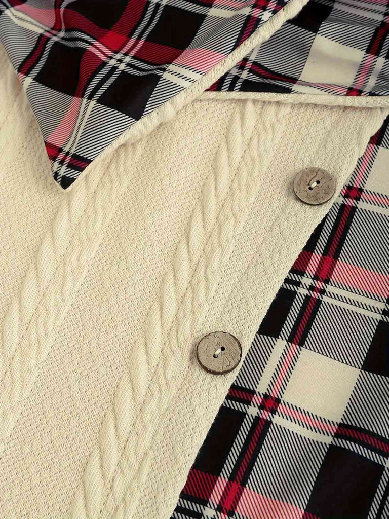 1950s Plaid Knit Hooded Dress — the kind of 1950s dress that makes strangers smile