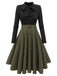 She slips into this 1950s Plaid Knitting Dress and suddenly it's a 1950s daydream