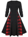 1950s Plaid Patchwork Gothic Pleated Dress: where 1950s romance meets her modern spirit