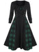 1950s Plaid Patchwork Gothic Pleated Dress — the kind of 1950s dress that makes strangers smile