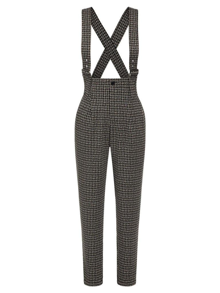 1950s Plaid Pencil Suspender Pants, vintage fashion, retro style - perfect for women who love vintage and retro fashion