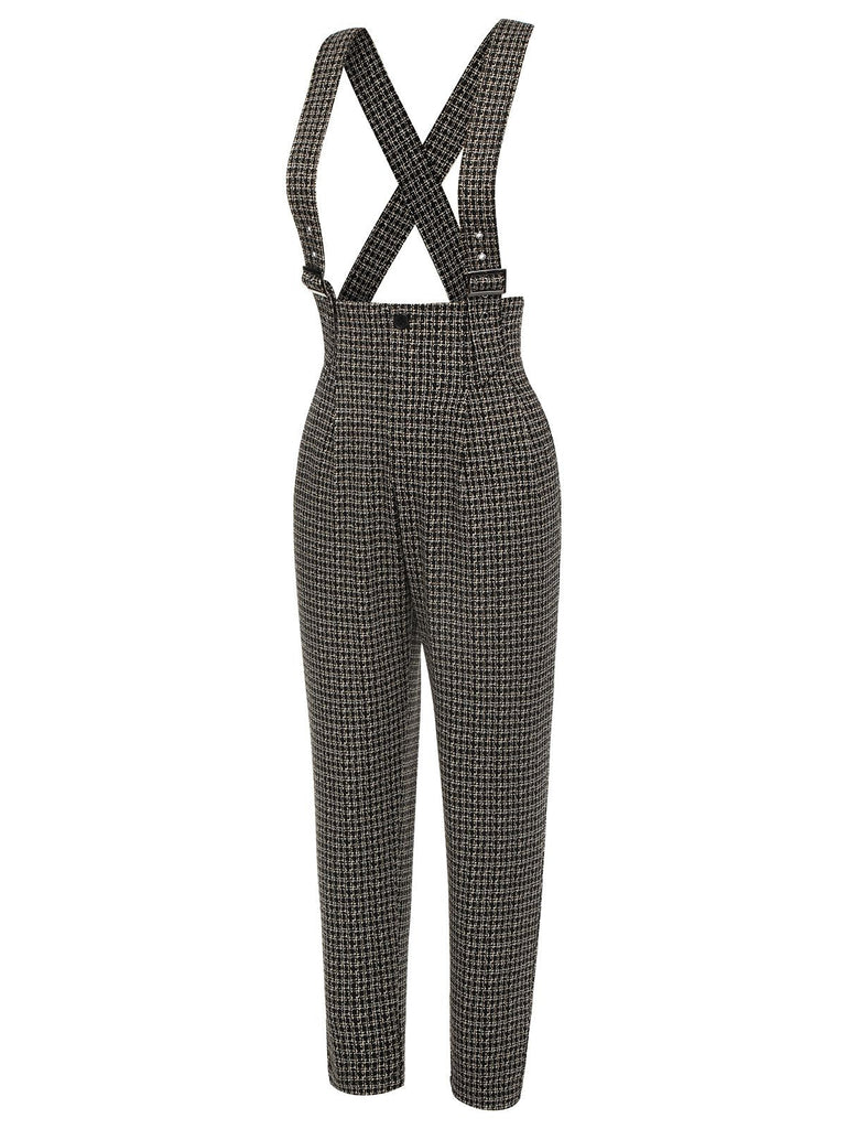 1950s Plaid Pencil Suspender Pants, vintage fashion, retro style - perfect for women who love vintage and retro fashion