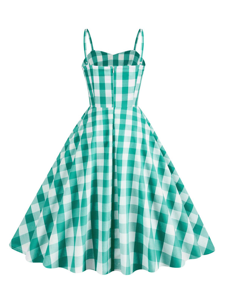 1950s Plaid Strap Cotton Swing Dress | Retro Stage