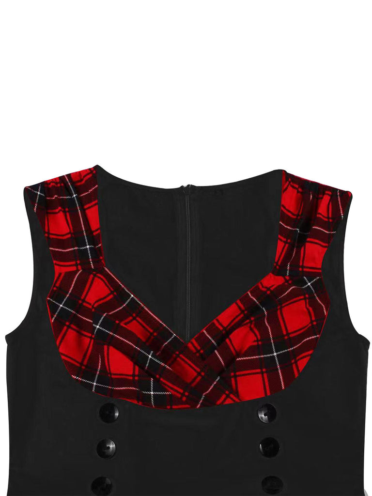 & 1950s Plaid V-Neck Dress — vintage elegance for the modern woman