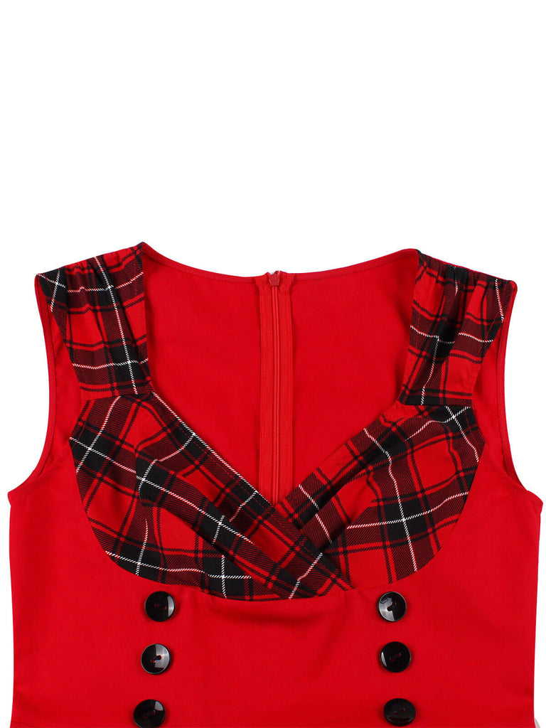 & 1950s Plaid V-Neck Dress — vintage elegance for the modern woman