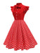 1950s Polka Dot Bow Swing Dress - vintage dress, retro fashion, rockabilly