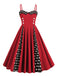 She slips into this 1950s Polka Dot Contrast Spaghetti Strap Dress and suddenly it's a 1950s daydream
