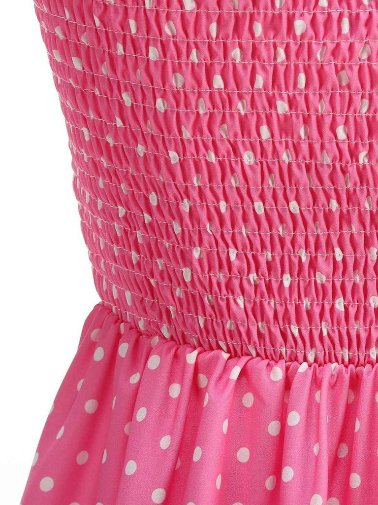pink polka dot swing dress Topvintage exclusive ~ Angie Polkadot Swing Dress in Bordeaux